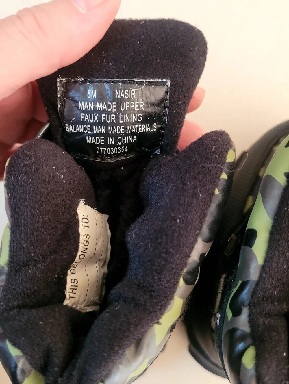 Kids Camo Winter Boots - Black & Green